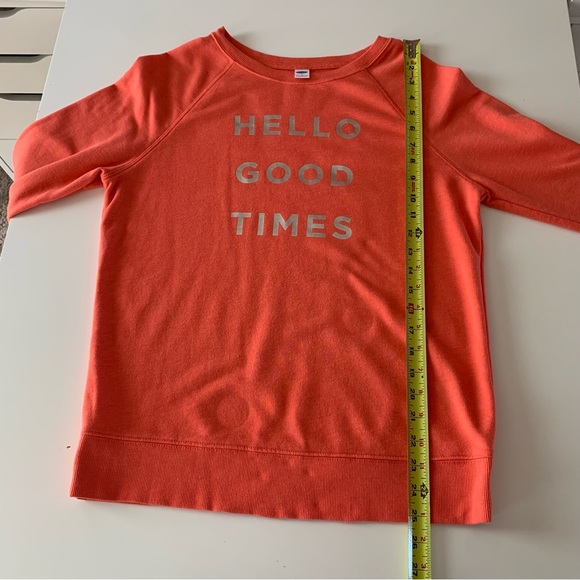 Old Navy coral hello good times crewneck sweatshirt size small - Picture 7 of 7